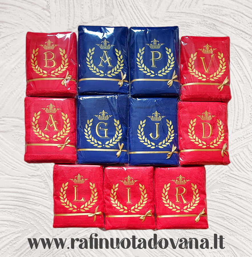 Siuvinėtas rankšluostis su RAIDE (raudonas arba mėlynas)