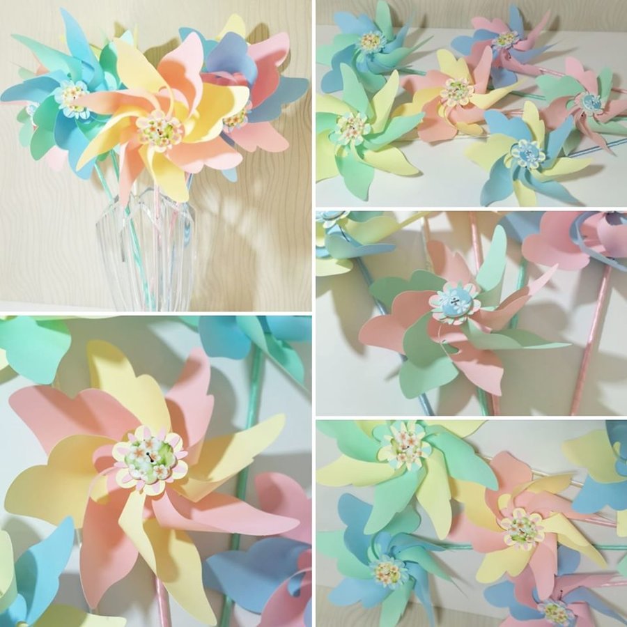 Vėjo malūnėliai (pastelinių spalvų)