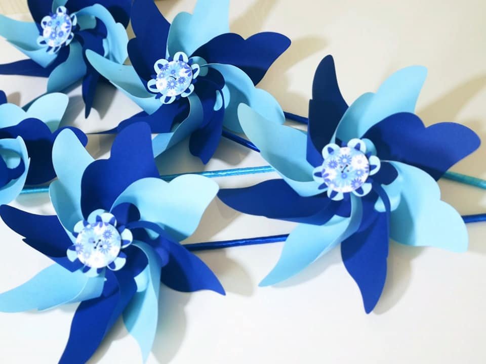 Vėjo malūnėliai (šviesiai mėlyna su tamsiai mėlyna)
