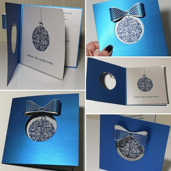 Kalėdinė atvirutė Burbulas (mėlynas)