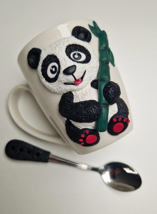 Dekoruotas puodelis Panda