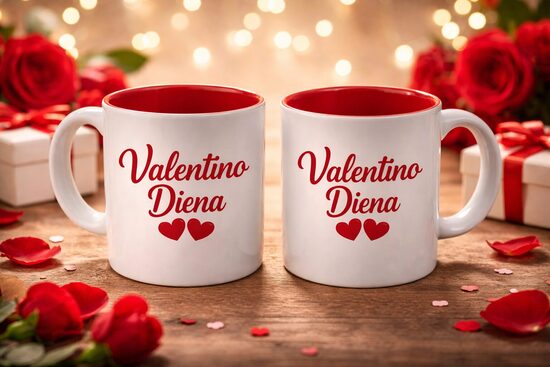 Puodelis su spauda Valentino Diena