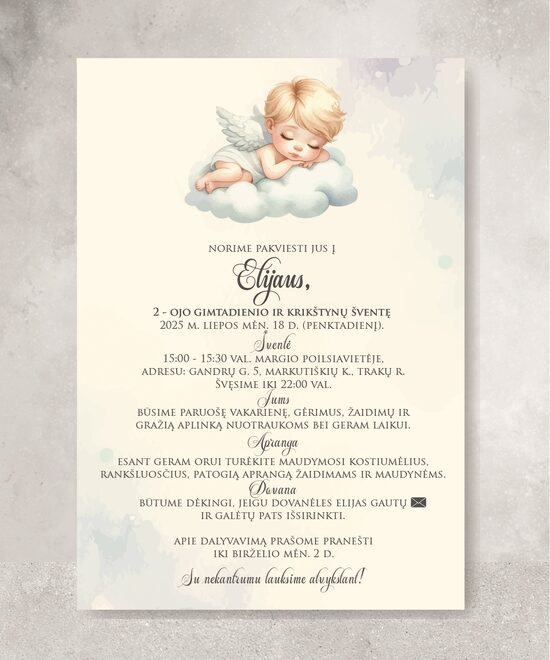 Elektroninis kvietimas Krikštas - 9 LIETUVIŠKAS (yra pasirinkimas ir spausdintas)