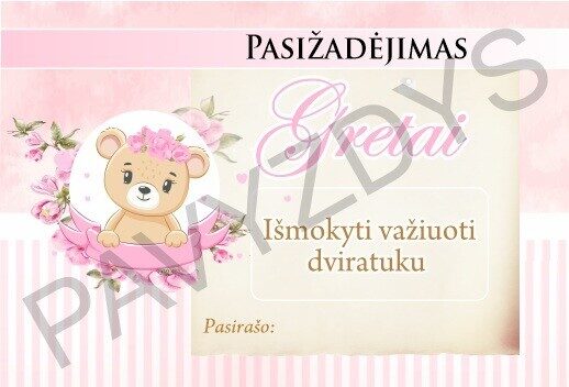 Nutrinami, įrašyti pažadai - Rožinis meškiukas