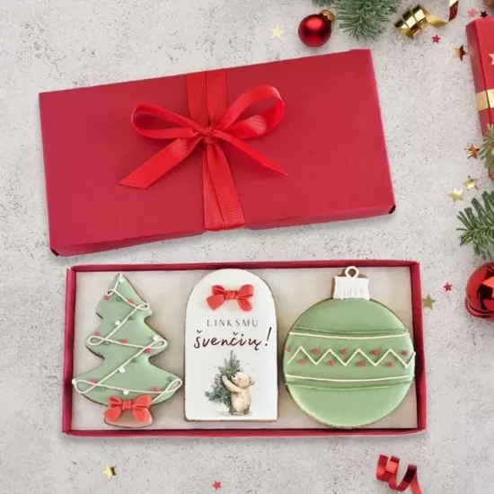 Šventinis sveikinimas, 3 meduoliai dėžutėje