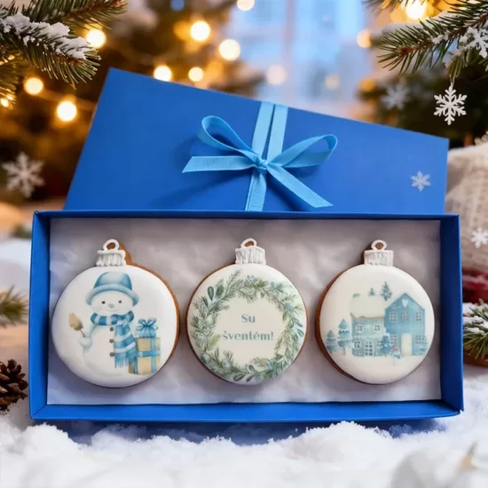 Besmegenis sveikina: „Su šventėm!”, 3 meduoliai dėžutėje