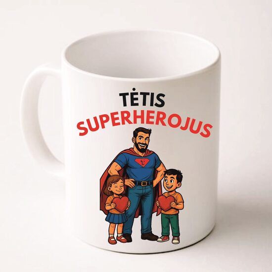 Puodelis su spauda - Tėtis superherjus...
