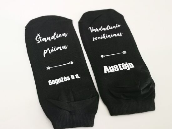 Kojinės su spauda - Šiandien priimu vardadienio sveikinimus