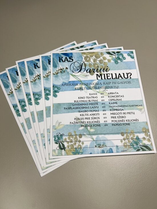 Gimtadienio žaidimai Kas mieliau? (Melsvas) kiti klausimai