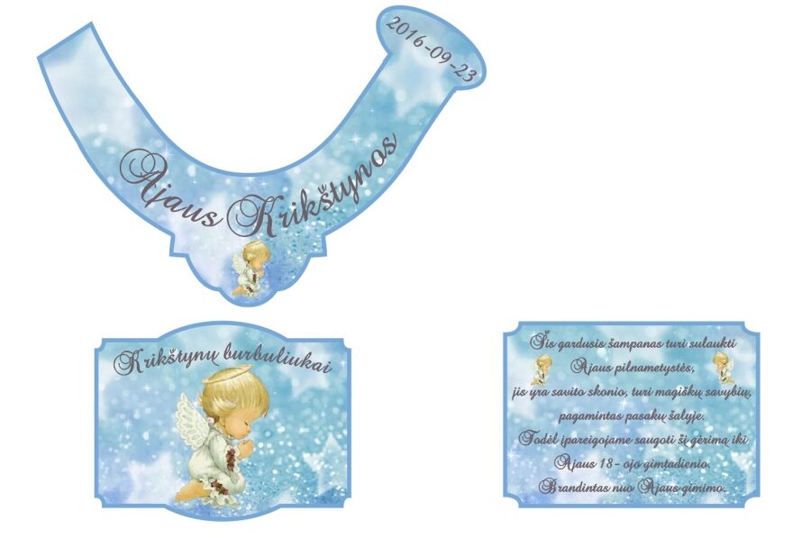 Krikštynų šampano etiketė Nr.5 