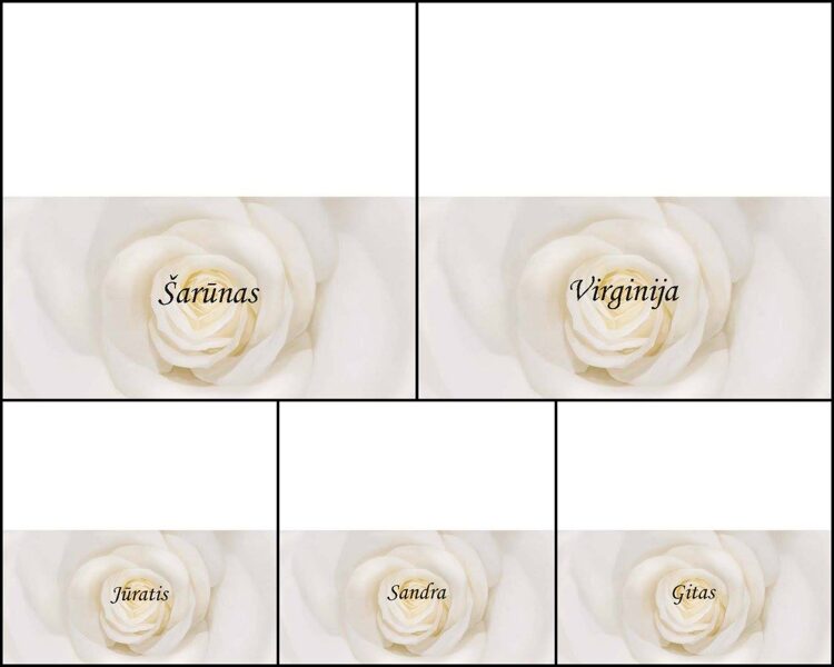 Stalo - vardo kortelė - Rožė