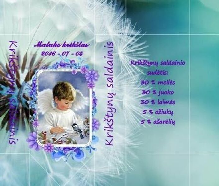 Krikštynų saldainio popierėlis Nr. 5