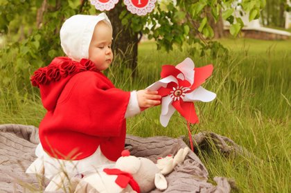 Vėjo malūnėliai (raudoni su baltu)