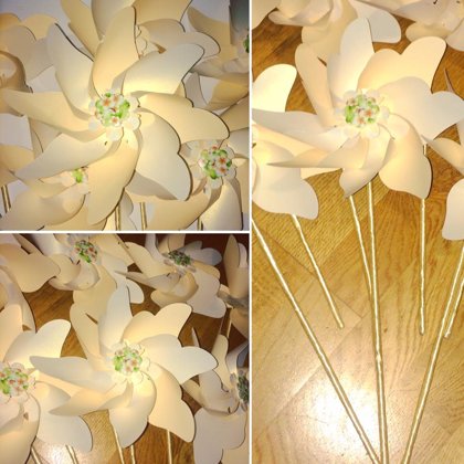 Vėjo malūnėliai (kreminiai su aukso žvilgesiu)