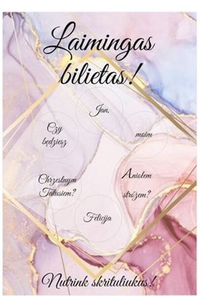 Kvietimas pamergei, pabroliui arba liudininkams Nr.2