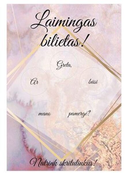 Kvietimas pamergei, pabroliui arba liudininkams Nr.4