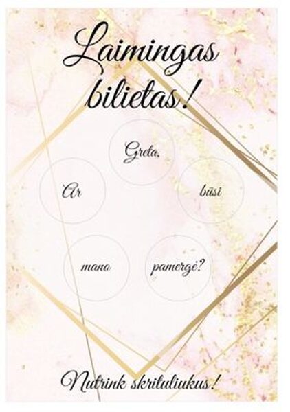 Kvietimas pamergei, pabroliui arba liudininkams Nr.3