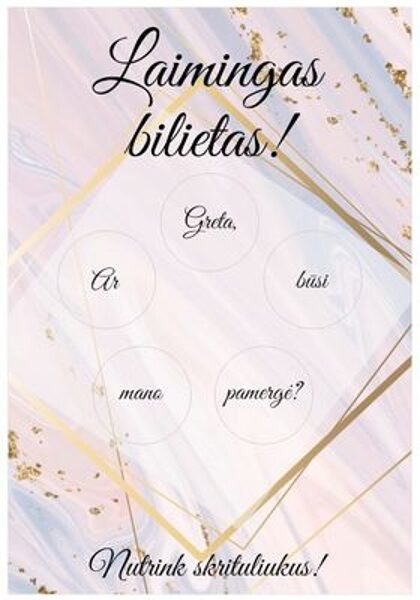 Kvietimas pamergei, pabroliui arba liudininkams Nr.5