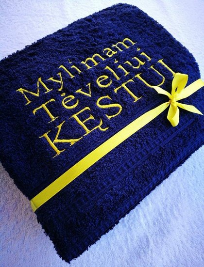 Siuvinėtas rankšluostis Mylimam Tėveliui su vardu