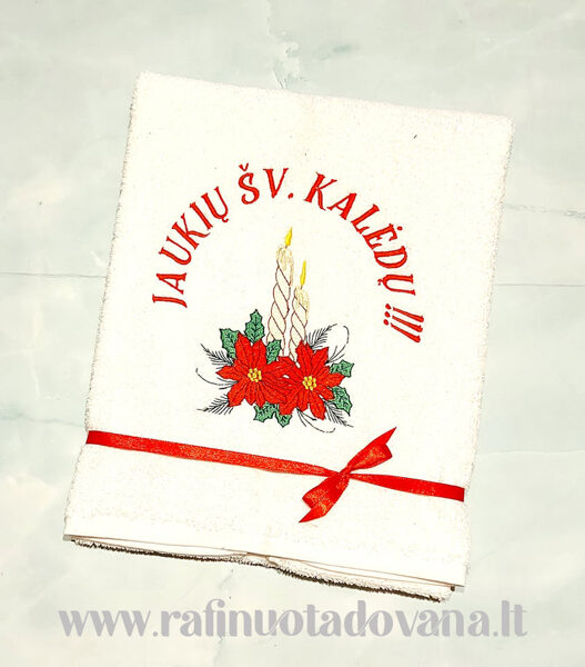 Siuvinėtas rankšluostis Jaukių Šv. Kalėdų