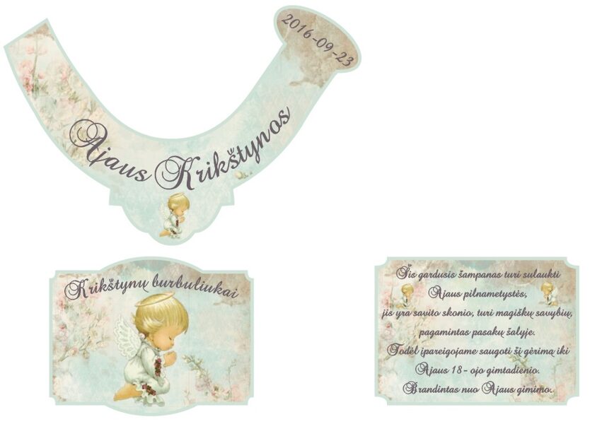 Krikštynų šampano etiketė Nr.7