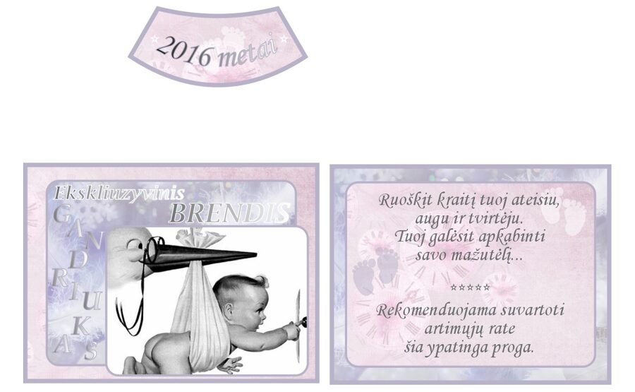 Etiketė ekskliuzyvinis brendis GANDRIUKAS