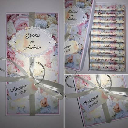 Kvietimas arba padėka liudininkams (pastelinių spalvų derinys)