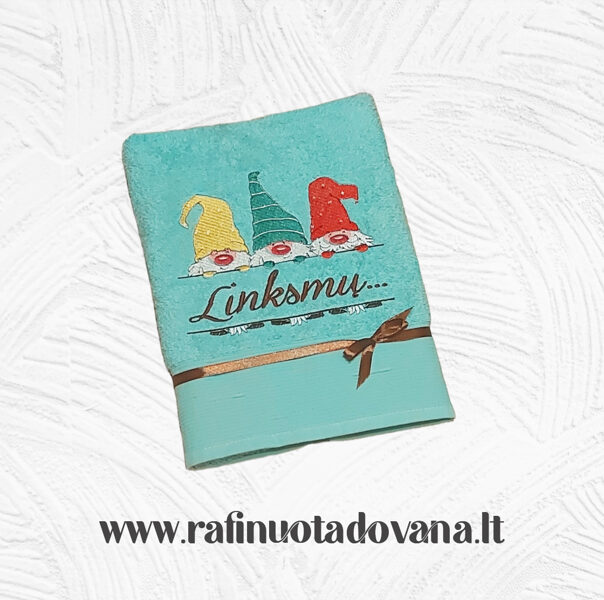 Siuvinėtas rankšluostis Linksmų Nykštukų kompanija