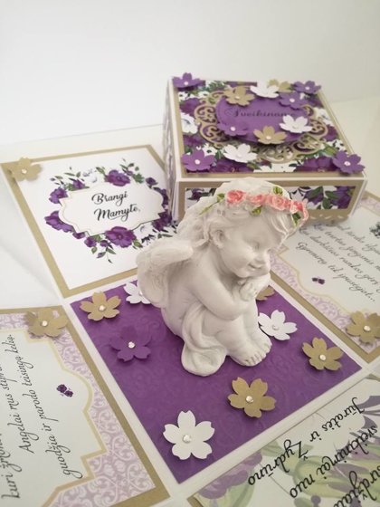 Dėžutė MAMAI violetinė su sendintu auksu