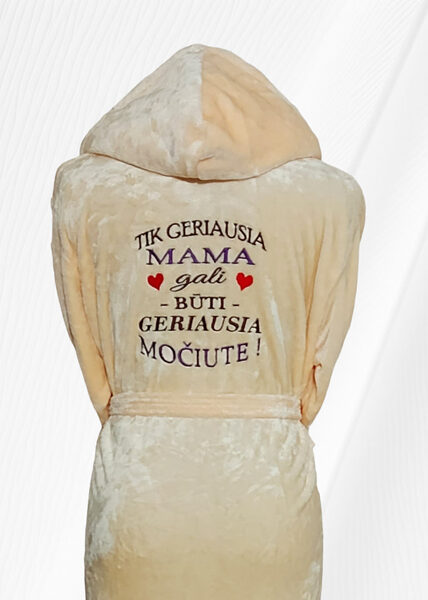 Siuvinėtas bambuko pluošto chalatas Tik geriausia MAMA...