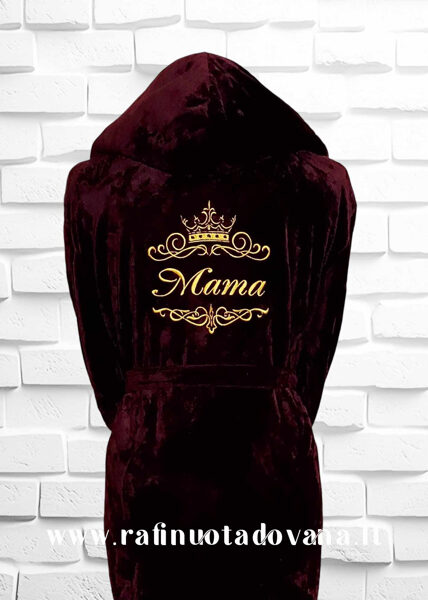 Siuvinėtas bambuko pluošto chalatas Mama