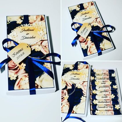 Kvietimas arba padėka liudininkams (persikinės ir mėlynos spalvų derinys)