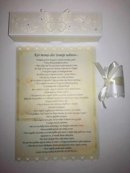 Dievo laiškas vaikiukui (susuktas ir supakuotas dėželėje su drugeliu)