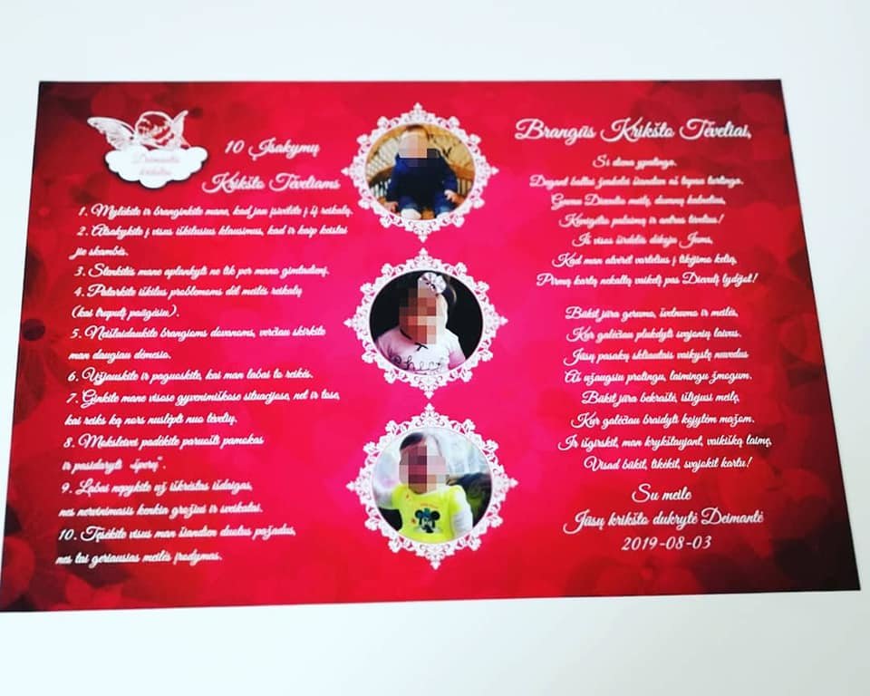 Įsakymai Krikšto Tėveliams - Angelas (bordo)