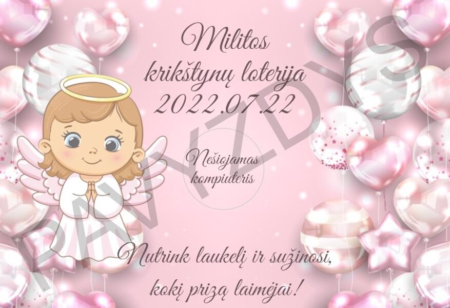 Krikštynų loterija - Balio nai su angelu
