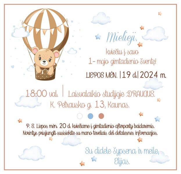 Elektroninis kvietimas RUDASIS MEŠKIUKAS