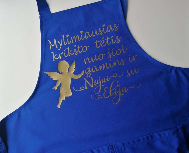 Prijuostė Krikšto Tėveliui (mėlyna)