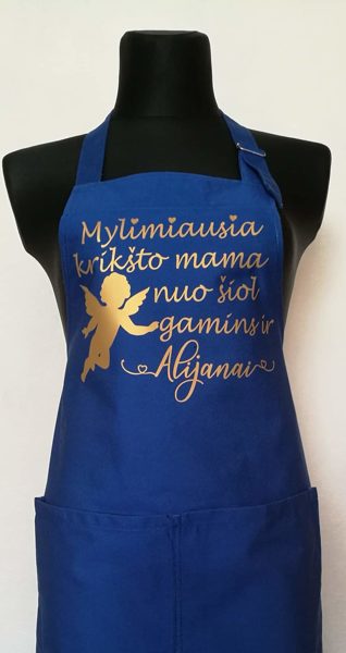 Prijuostė Krikšto Mamytei (mėlyna)