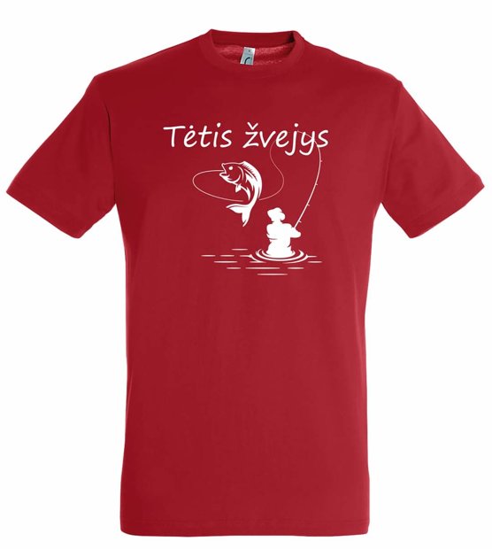 Marškinėliai Tėtis žvejys (raudoni)
