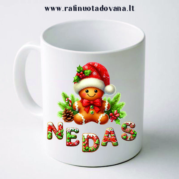 Vardinis Kalėdinis puodelis Meduolis