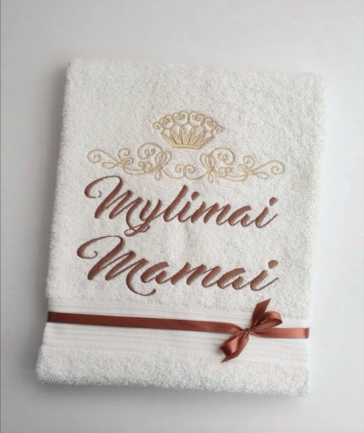 Siuvinėtas rankšluostis Padėka Mamai (vestuvėms)