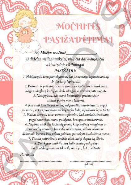 Močiutės pasižadėjimai Širdelės