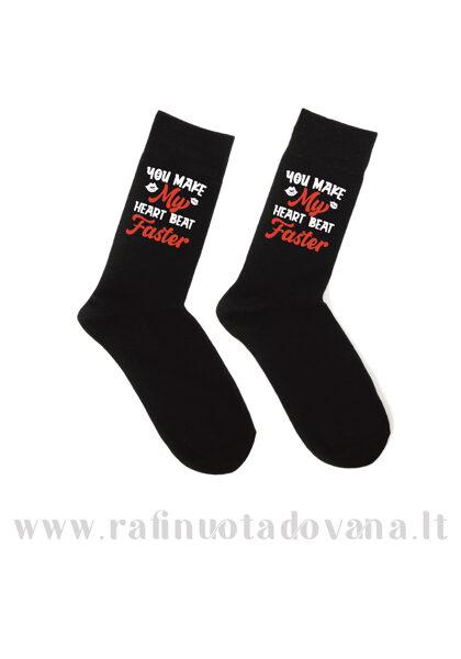 Kojinės su spauda - You make my heart beat faster