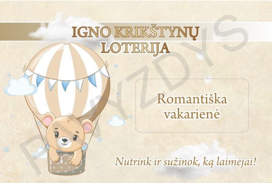 Krikštynų loterija - Rusvas meškiukas