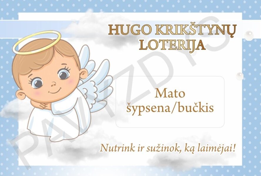 Krikštynų loterija - Melsvas angeliukas