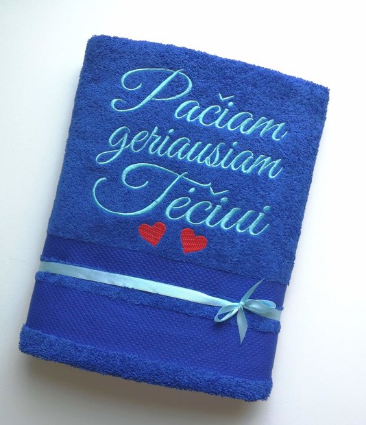 Siuvinėtas rankšluostis Pačiam geriausiam Tėčiui
