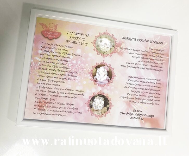 Prašymai, įsakymai Krikšto tėveliams - Rožinis Persikas